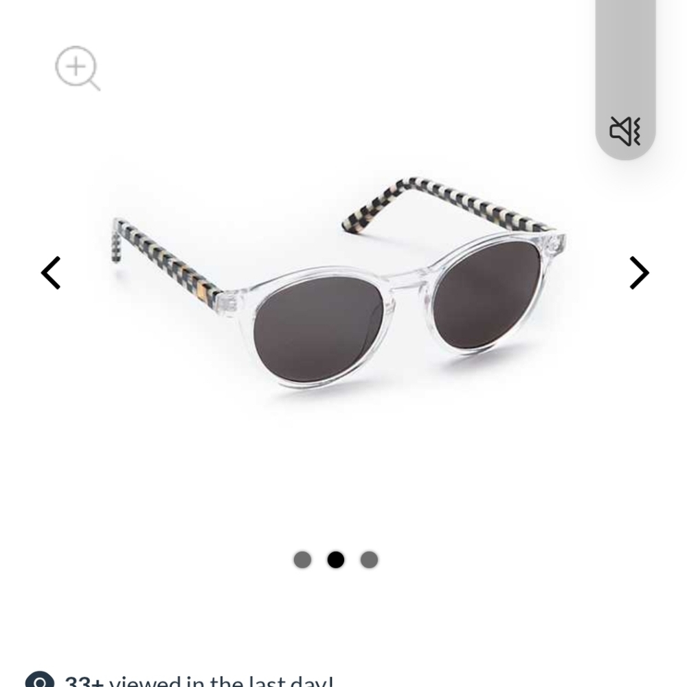 MacKenzie-Childs Black and White Sunglasses bag matches glasses uv